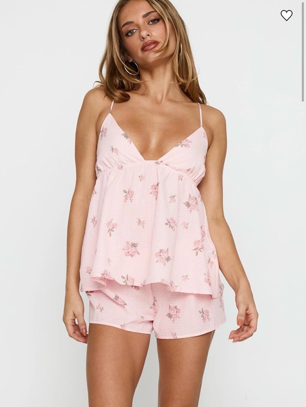 Princess Polly Tender Love Pink Floral Cami & Shorts Sleep Set